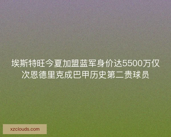 埃斯特旺今夏加盟蓝军身价达5500万仅次恩德里克成巴甲历史第二贵球员 埃斯特旺今夏加盟蓝军身价达5500万仅次恩德里克成巴甲历史第二贵球员