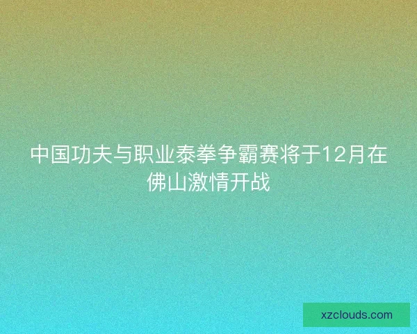 中国功夫与职业泰拳争霸赛将于12月在佛山激情开战 中国功夫与职业泰拳争霸赛将于12月在佛山激情开战