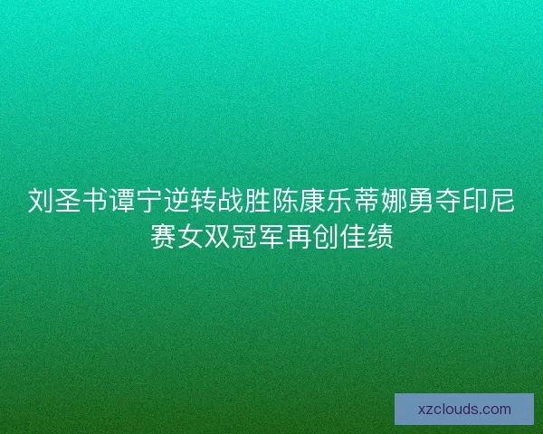 刘圣书谭宁逆转战胜陈康乐蒂娜勇夺印尼赛女双冠军再创佳绩