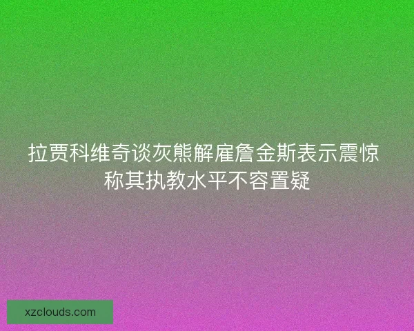 拉贾科维奇谈灰熊解雇詹金斯表示震惊 称其执教水平不容置疑 拉贾科维奇谈灰熊解雇詹金斯表示震惊 称其执教水平不容置疑